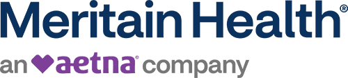 Meritain Health logo with the words ‚Äúan aetna company‚Äù beneath it; the word aetna is in purple with a heart symbol replacing the letter v in an.